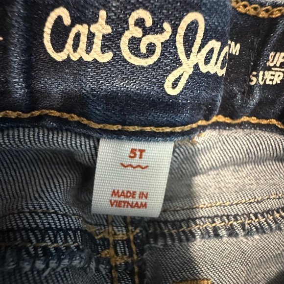 Cat & Jack Dark Wash with Fading Stretchy Straight Cut Kids' Jeans Size: 5T - Picture 7 of 7